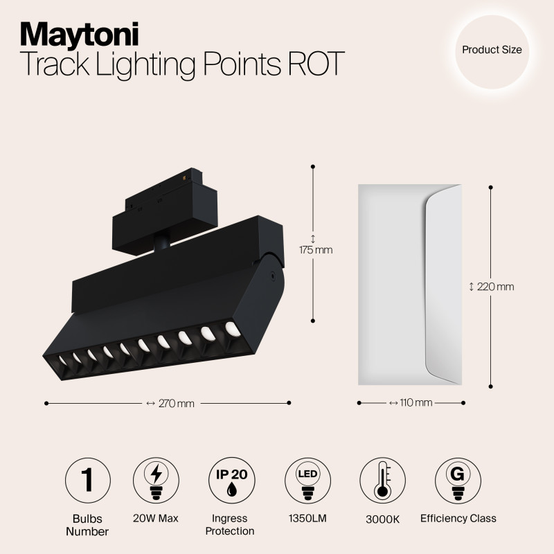 Светильник на шине Maytoni Technical TR015-2-20W3K-B