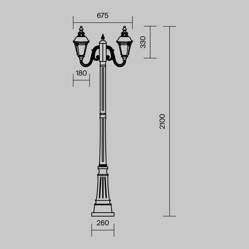 Садово-парковый светильник Maytoni O028FL-03BZ