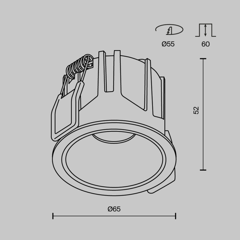 Встраиваемый светильник Maytoni Technical DL043-01-10W3K-RD-B-1