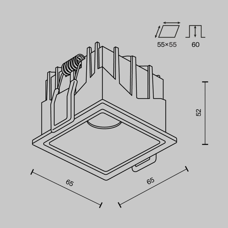 Встраиваемый светильник Maytoni Technical DL043-01-10W3K-SQ-W-1