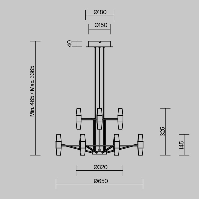 Подвесная люстра Maytoni MOD401PL-L72BS3K