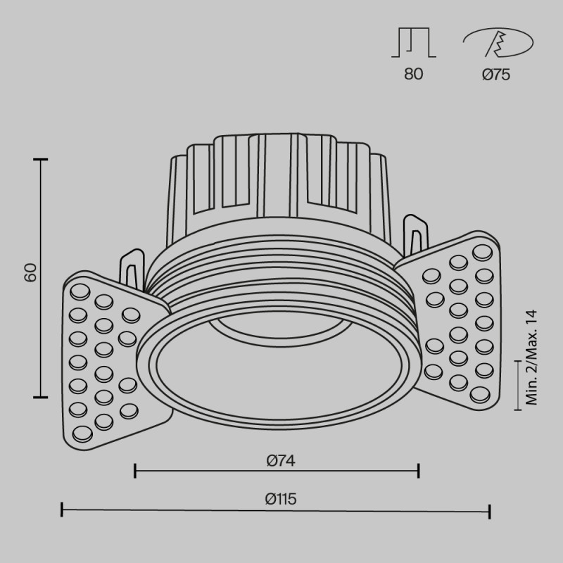 Встраиваемый светильник Maytoni Technical DL058-12W2.7K-TRS-W