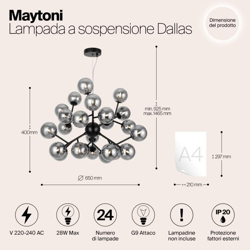 Подвесная люстра Maytoni MOD545PL-24B