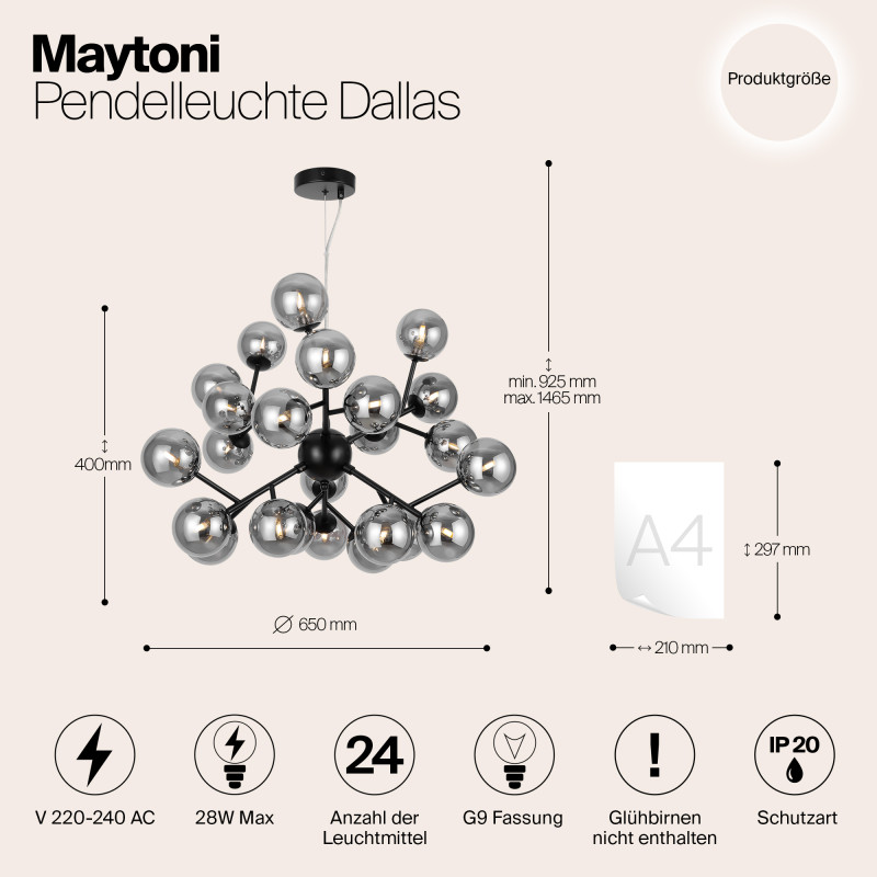 Подвесная люстра Maytoni MOD545PL-24B