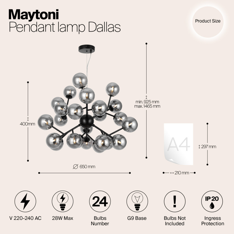 Подвесная люстра Maytoni MOD545PL-24B