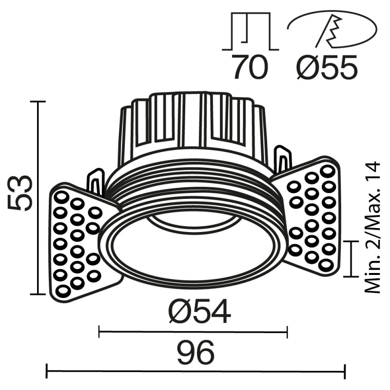 Встраиваемый светильник Maytoni Technical DL058-7W2.7K-TRS-W