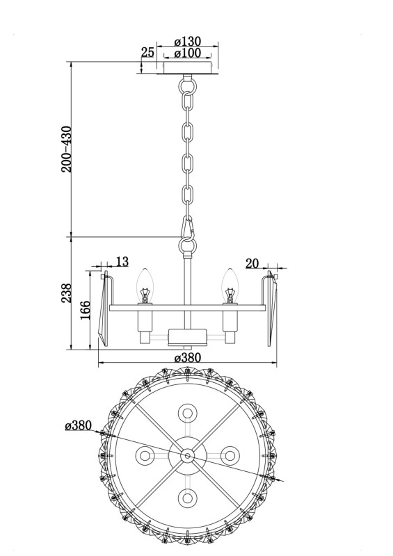 Подвесная люстра Maytoni MOD043PL-04CH