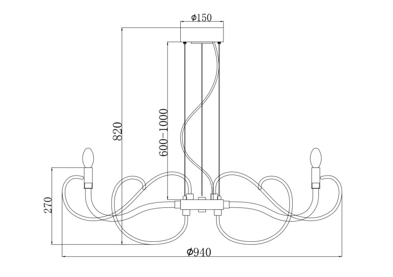 Подвесная люстра Maytoni MOD051PL-07TR