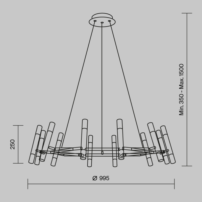 Подвесная люстра Maytoni MOD031PL-24B