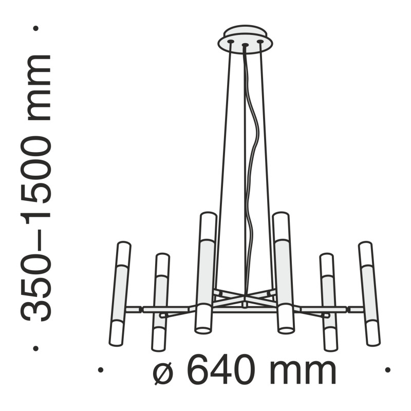 Подвесная люстра Maytoni MOD031PL-12B