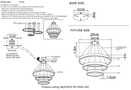 Подвесной светильник Crystal Lux MUCHOS SP158W LED GOLD