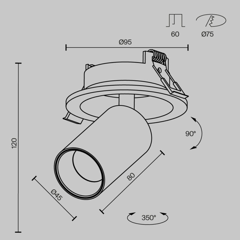 Встраиваемый светильник Maytoni Technical C071CL-7W2.7K-WB