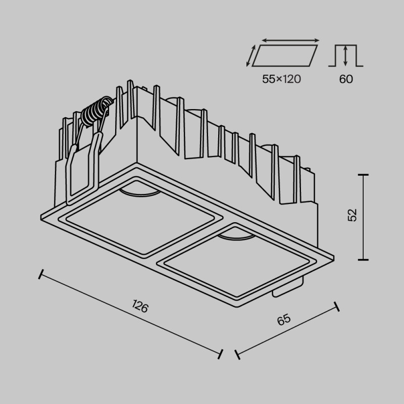 Встраиваемый светильник Maytoni Technical DL043-02-10W4K-SQ-W-1