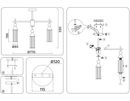 Люстра на штанге Ambrella Light LH55258