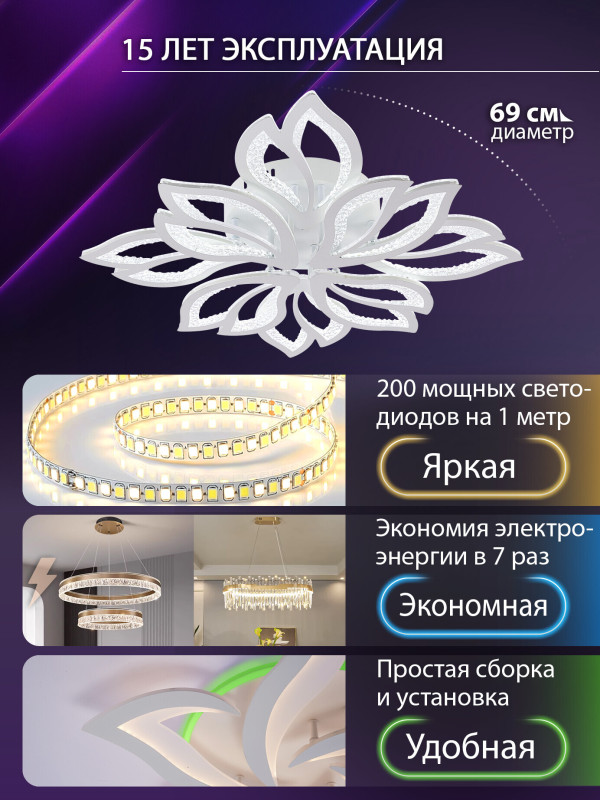 Накладная люстра Natali Kovaltseva LED LAMPS 81109/7C