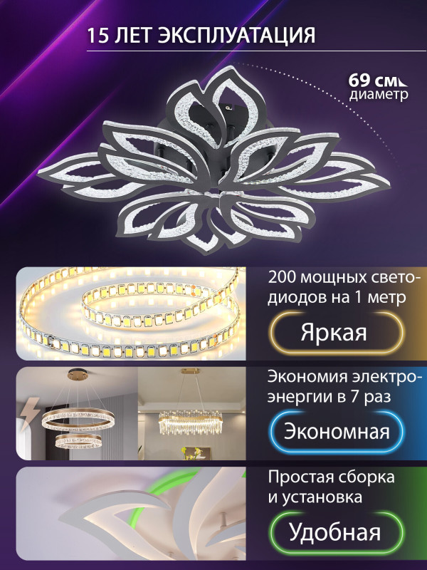 Накладная люстра Natali Kovaltseva LED LAMPS 81107/7C