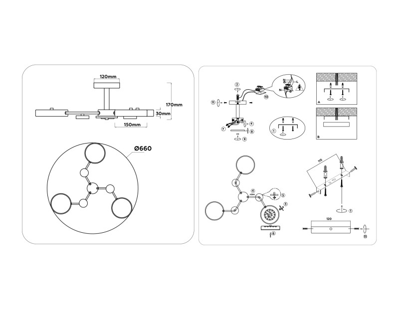 Люстра на штанге Ambrella Light FL4855