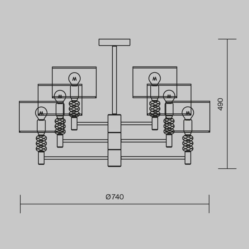 Люстра на штанге Maytoni MOD527PL-06N