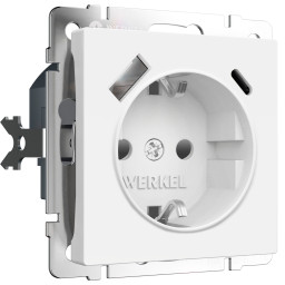 Розетка Werkel W1171761/ � озетка с заземлением, шторками и USB ти