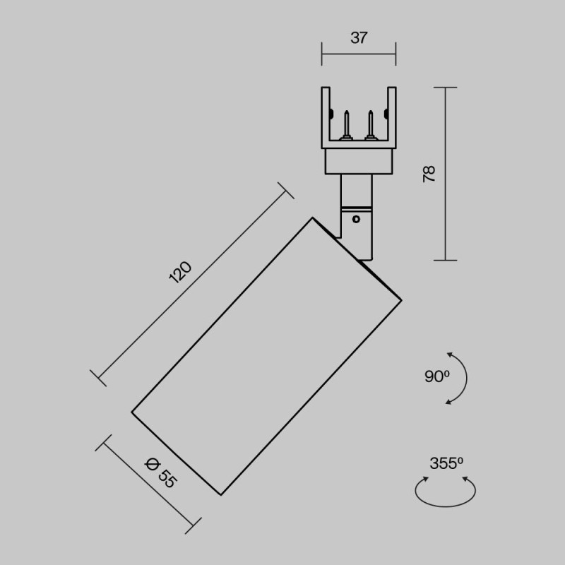 Светильник на шине Maytoni O-TR01-1-S-16WB3K