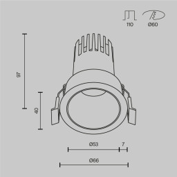 Встраиваемый светильник Maytoni DL116-10W-4K-W