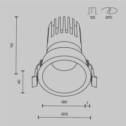 Встраиваемый светильник Maytoni DL118-15W-2.7K-W