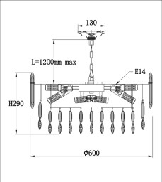 Подвесная люстра Fluorite FL1064-14P