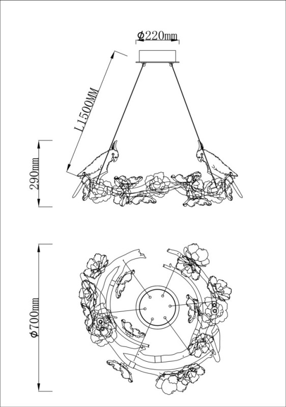 Подвесная люстра Fluorite FL1099-16P