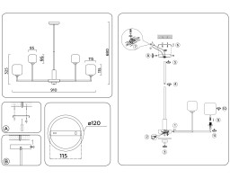 Люстра на штанге Ambrella Light LH53005