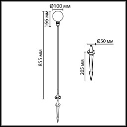 Садово-парковый светильник Odeon Light 7121/2GLA