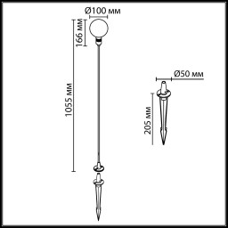 Садово-парковый светильник Odeon Light 7121/2GLB