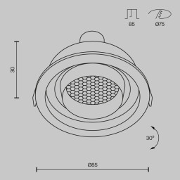 Встраиваемый светильник Maytoni Technical DL113-GU10-01-RD-W