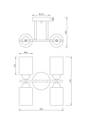 Люстра на штанге Freya FR5129PL-04B