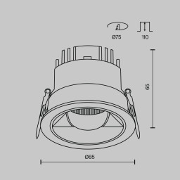 Встраиваемый светильник Maytoni DL100-12W2.7-3-4K-RD-W