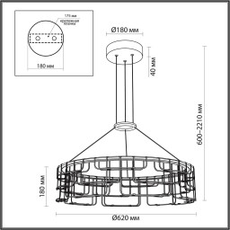 Подвесная люстра Odeon Light 7059/44L