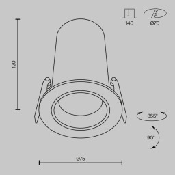 Встраиваемый светильник Maytoni DL125-L12-3K-B