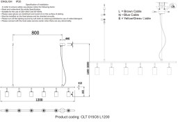 Подвесной светильник Crystal Lux RIVO SP6 L1200 BL
