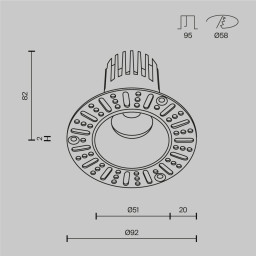 Встраиваемый светильник Maytoni Technical DL124-10W-2.7K-TRS-B