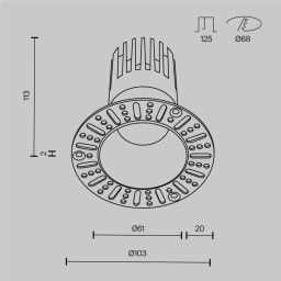 Встраиваемый светильник Maytoni Technical DL122-15W-3K-TRS-B