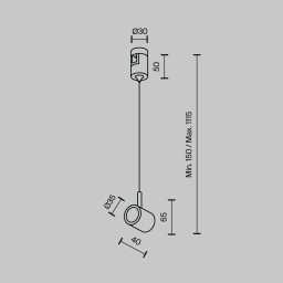 Подвесной комплект Maytoni Technical TRA154SW-1PT