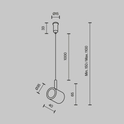 Подвесной комплект Maytoni Technical TRA154CSW-1BS