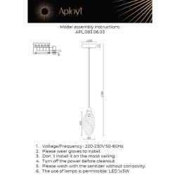 Подвесной светильник APLOYT APL.083.06.03