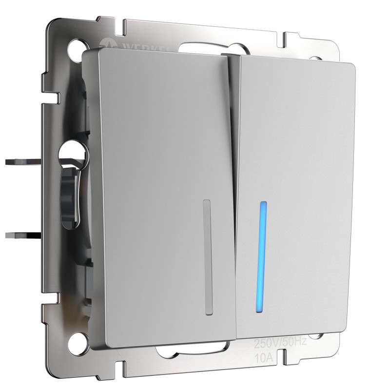 Выключатель Werkel W1120106 серебряный 744₽