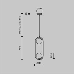 Подвесной светильник Maytoni MOD013PL-02BS1