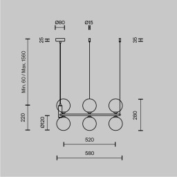 Подвесная люстра Maytoni MOD013PL-06W