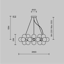 Подвесная люстра Maytoni MOD548PL-25G