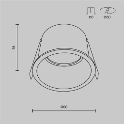 Встраиваемый светильник Maytoni Technical DL049-01B