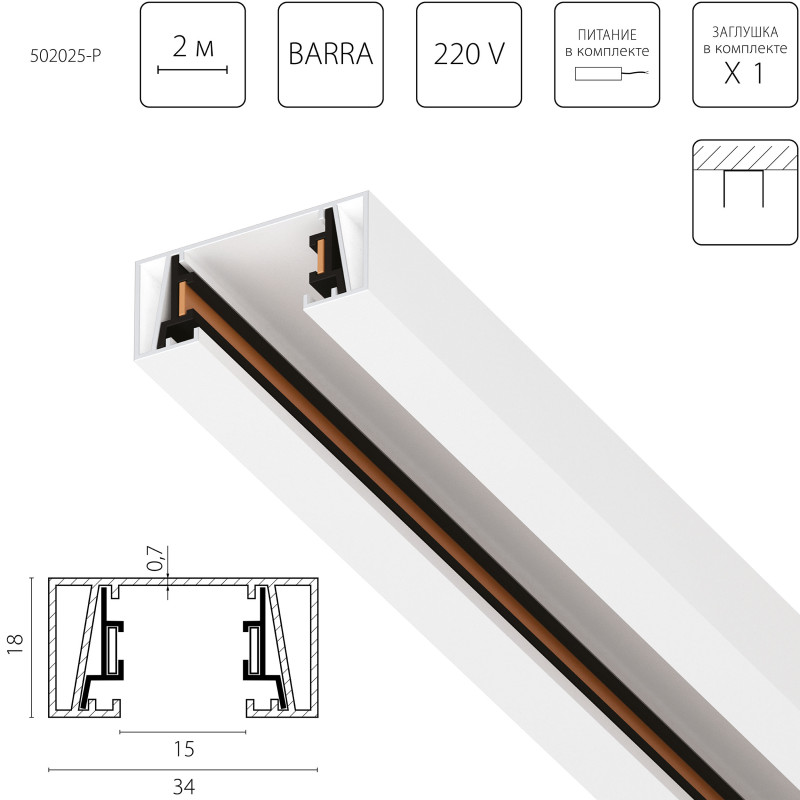 Шинопровод Lightstar 502025-P 1499₽