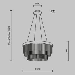 Подвесная люстра Maytoni MOD486PL-L38BSK