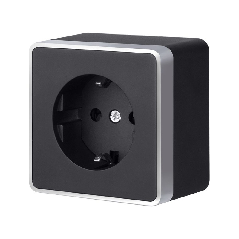 Розетка Werkel W5071034 черный с серебром 376₽